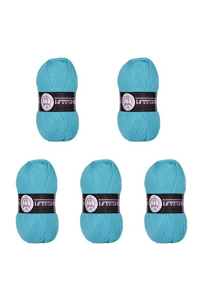 Ören Bayan Ören Favourite Knitting Yarn Turquoise (023) Pack of 5
