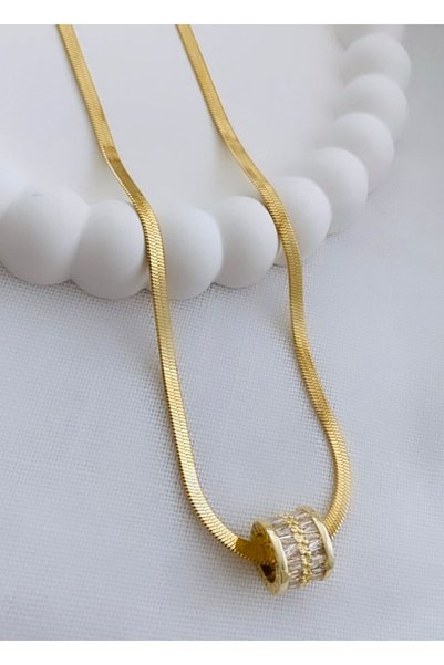VNS Accessories Çelik Baget Taşlı İtalyan Kolye