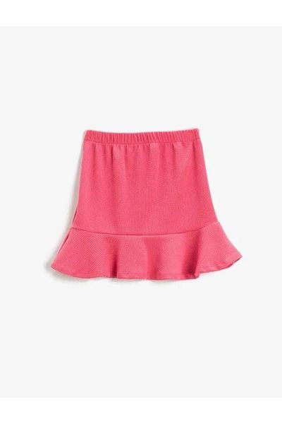 Koton Girl's Mini Skirt with Ruffle and Elastic Waist