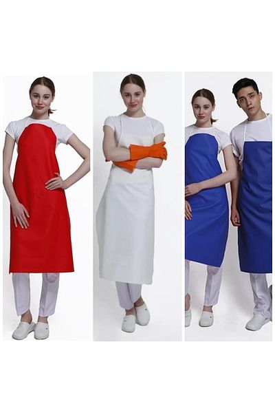 ONURTEKS İŞ ELBİSELERİ Oilcloth Hanging Apron 100 Cm (1 Meter) PVC Waterproof Butcher, Dish Apron White, Blue, Red
