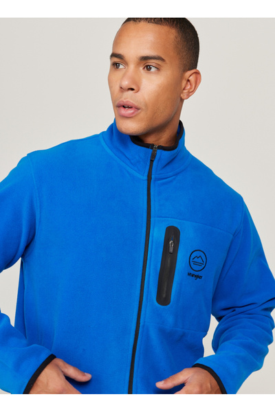 WRANGLER μπλε κοβαλτίου Ανδρικό φούτερ από φλις W222579403 Φλις με πλήρες φερμουάρ