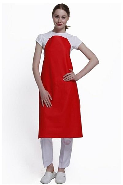 ONURTEKS İŞ ELBİSELERİ Oilcloth Hanging Apron 100 Cm (1 Meter) PVC Waterproof Butcher, Dish Apron White, Blue, Red