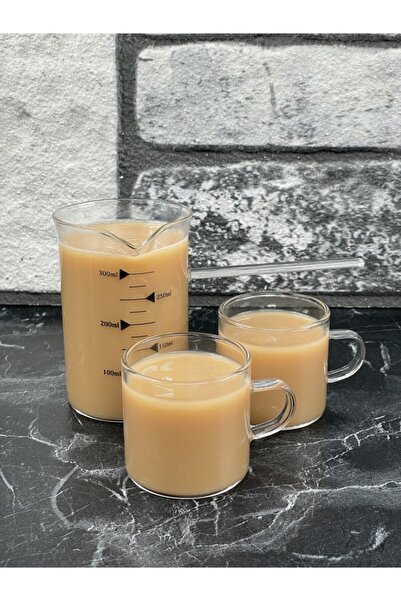İly 350ml Borosilicate Glass Coffee Pot and 150ml Glass Cup Mug Set of 3 Glas...