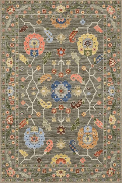 Rugs Modern Halı سجادة زخرفية عتيقة ذات طابع رمادي متعدد الألوان ومزخرفة بنمط...