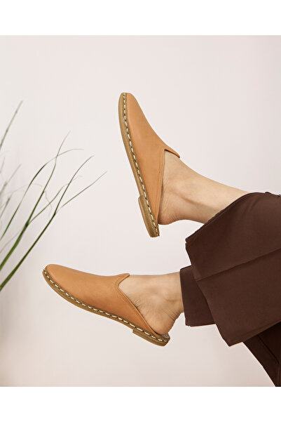 Ertay Deri %100 Hakiki Manda Derisi El Yapımı Siyah Deri Terlik Yemeni Çarıklar