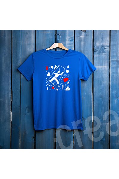 Crea Eymer Wear Μπλουζάκι ορειβατικής αναρρίχησης με μοτίβο στάμπας 100% βαμβακερό μπλουζάκι