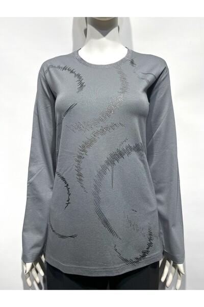 Lanze Baskılı Penye Bluz