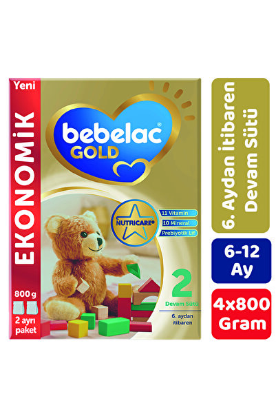 Bebelac Gold 2 Çocuk Devam Sütü 800 gr 4'lü Paket