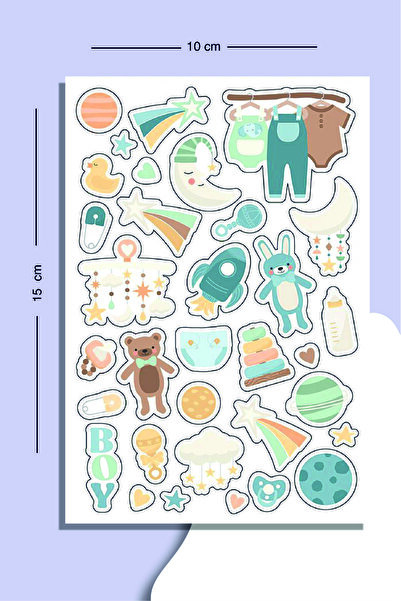 LiyaCraft Set naljepnica za baby shower - Planer Agenda pogodan za set bullet...