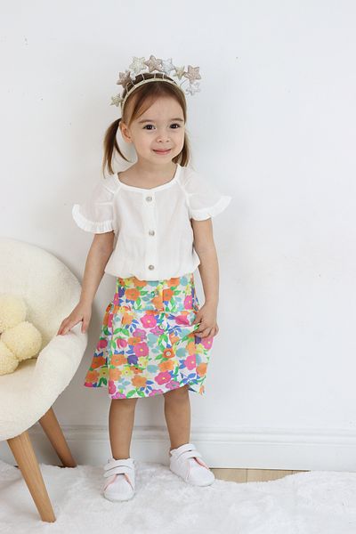 Harika KIDS Girl's Shirt-Skirt Floral Suit