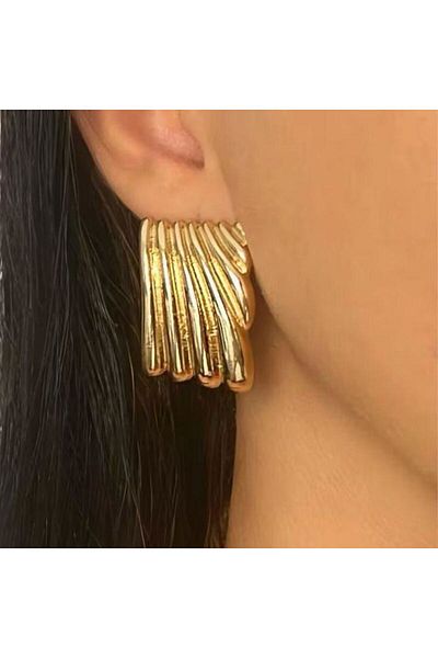 RF Jewelry Hailey Bieber Wave Model Steel Earrings