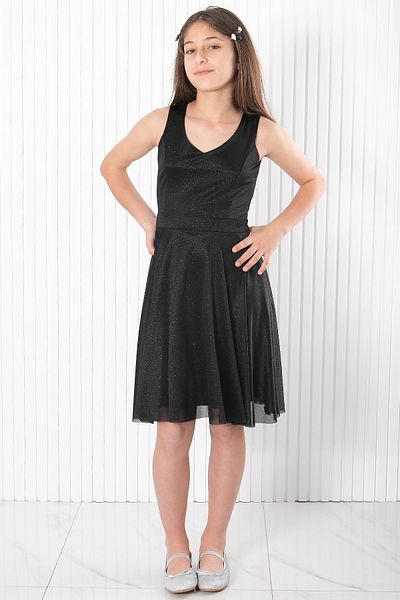 SUBU TASARIM Black Tulle Evening Dress - Back Detailed MDV942