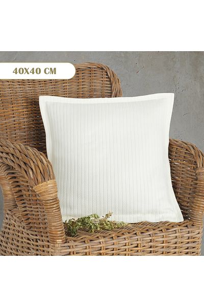Lief Home Πλεκτή μοτίβο Πικέ Μαξιλαροθήκη |   40x40 (1 τεμάχιο)