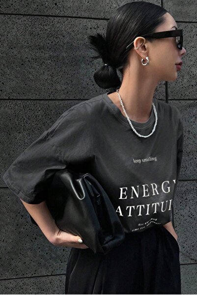 MODAGEN Γυναικείο μπλουζάκι Energy Atittude Digital Printed Oversize