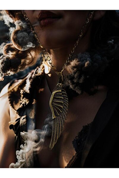 whocares قلادة سلسلة ملونة عتيقة للجنسين - رمز الجناح، جودة عالية