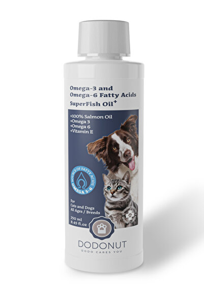DODONUT Superfish Oil+ Kedi Ve Köpekler Için %100 Doğal Somon Yağı, Omega 3 V...