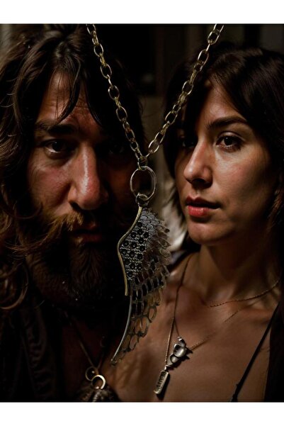 whocares Unisex Antique Colorful Hawk Wing Symbol Chain Necklace