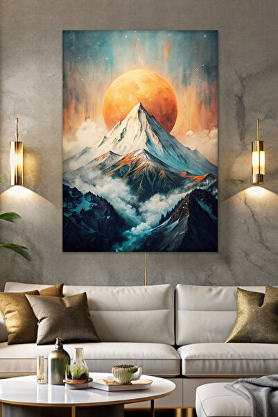Generic Brand Peisaj solar montan Tablou abstract modern pe pânză - Pictură m...