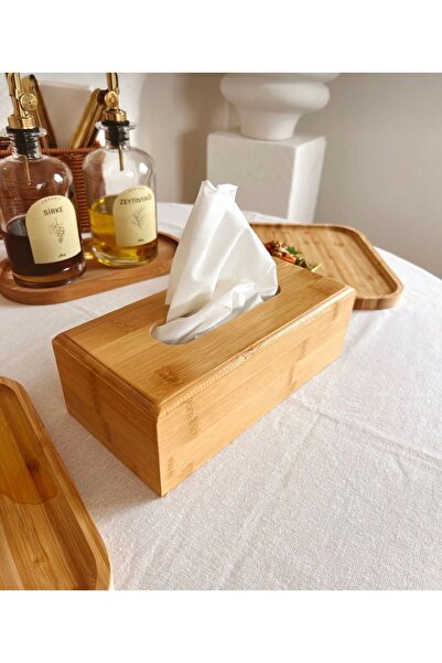 FASTSELLER حامل مناديل من الخيزران / صندوق تخزين