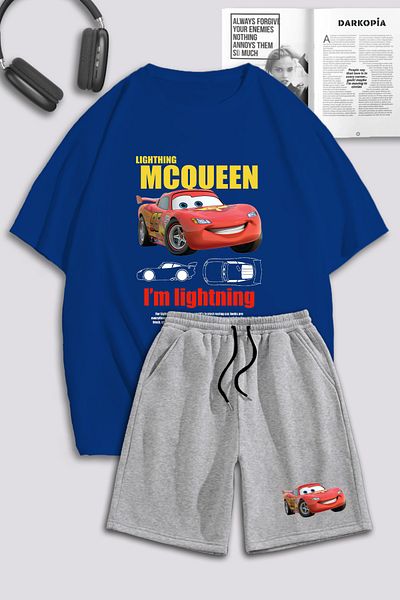 macklin Σετ μπλουζάκι και σορτς McQueen Cars Lightning Printed Unisex Oversize