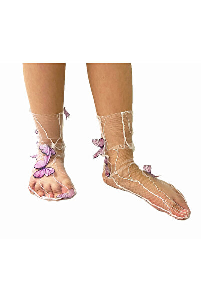 By Piera Детски чорапи с пеперуда от тюл 0108