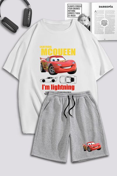 macklin Σετ μπλουζάκι και σορτς McQueen Cars Lightning Printed Unisex Oversize