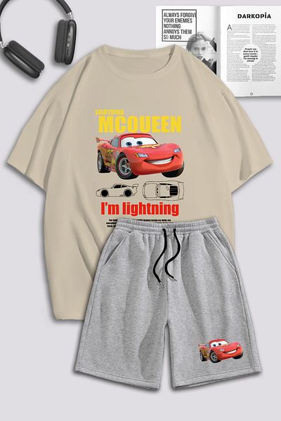 macklin Σετ μπλουζάκι και σορτς McQueen Cars Lightning Printed Unisex Oversize