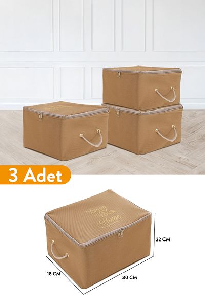 Serstil 3 части - чанта за съхранение с щампа с мини размери и детайли, 30 X 22 X 18 Cm