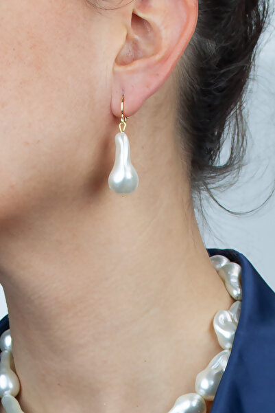 Pridza أقراط متدلية من اللؤلؤ الباروكي