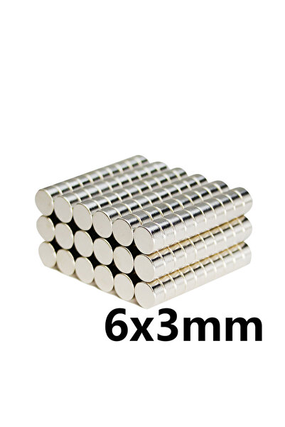 Dünya Magnet 25 Adet - Yuvarlak Neodyum Mıknatıs, 6x3 Mm, Güçlü Magnet, N35 Kalite
