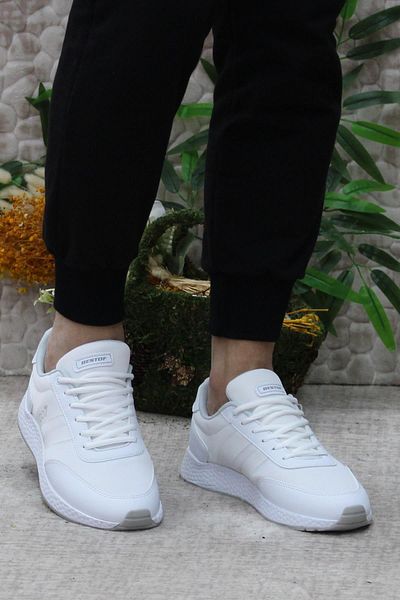fort 0244 Ανδρικά αθλητικά παπούτσια White Comfortable Flexible Sneaker