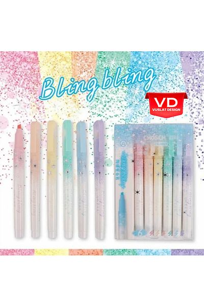 Vuslat Design Chosch Glitter Highlighter Set of 6