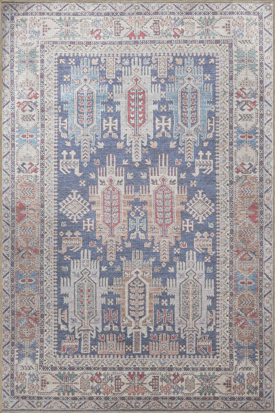 Rugs Modern Halı Син цвят и традиционен тъкан килим 4105