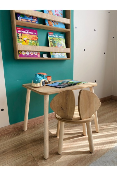 Adenwoodart MONTESSORİ ÇOCUK 1 MASA 1 SANDALYE MİCKEY KULAK OYUN AKTİVİTE TAKIMI