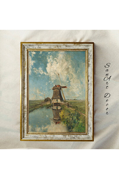 Sanart Pictură de epocă cu cadru, pictură în ulei, pictură înrămată, decor ar...