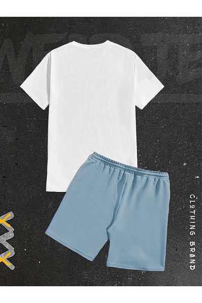 WEARTEX New Season 2-Piece Question Printed Shorts T-shirt Set