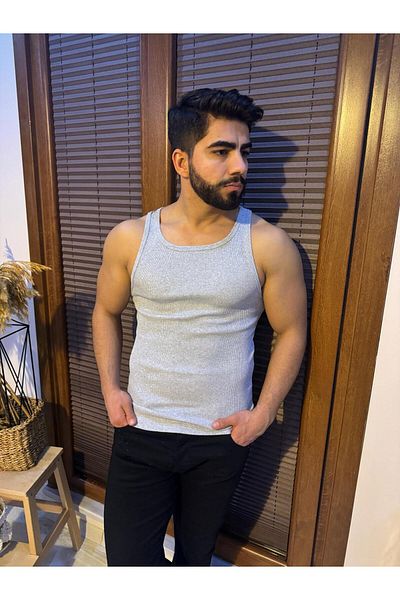 LEYEL Moda Men's Halter Collar Lycra Tank Top
