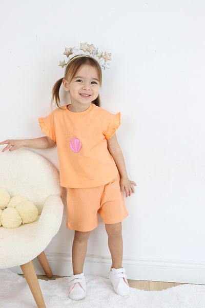 Harika KIDS Girl's Double Set with Balloon Embroidery Shorts