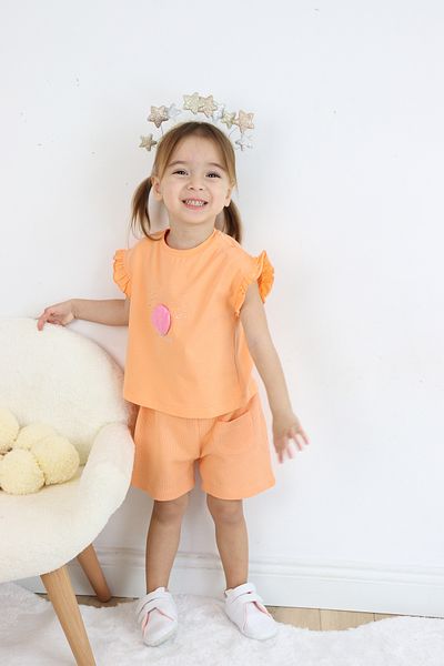 Harika KIDS Girl's Double Set with Balloon Embroidery Shorts