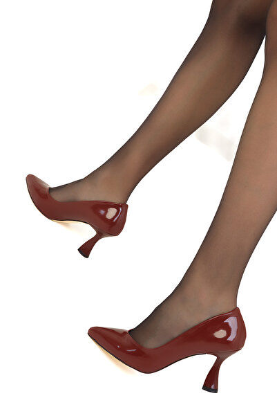 SOHO Claret Red Patent Leather Women's Classic Heeled Shoes 16549