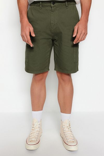 Trendyol Collection Relaxed Fit Χακί Τζιν Τζιν σορτς - Cargo Pocket, Bermuda TMNSS23SR00065