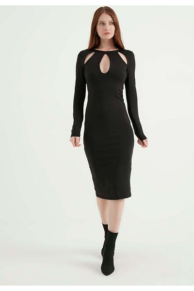 Herita Schmales Midikleid mit Schlüsselloch