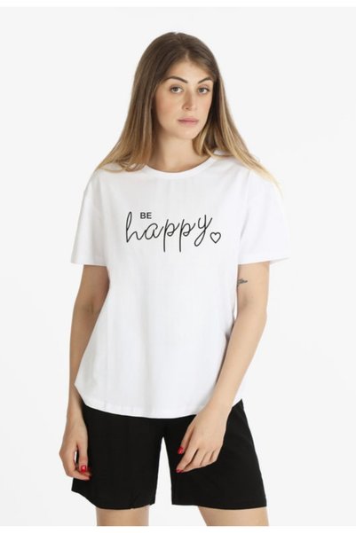MODA MOSAIC Set de șorturi și tricouri cu imprimeu „be happy”