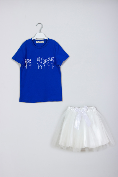 MYADA Квітковий детальний комплект з спідниці та футболки з принтом до 23 квітня