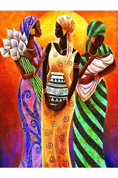 MOVAS Art African Women| Diamond Mosaic Painting| Mosaic Puzzle| 40x60| E20202814m