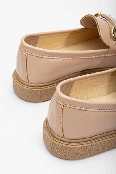 Tonny Black Kadın Nude Cilt Rahat Kalıp Önü Tokalı Günlük Loafer