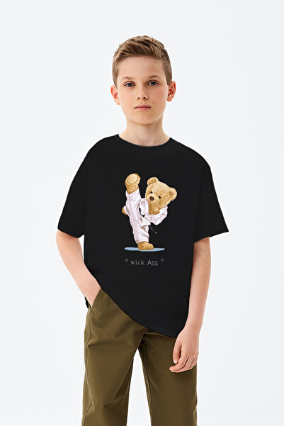 MYADA تي شيرت للأولاد مطبوع عليه ركل الكاراتيه