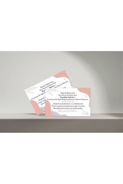 anka design Thank You Card One Way Printed (8X5CM) - 100 Pieces -