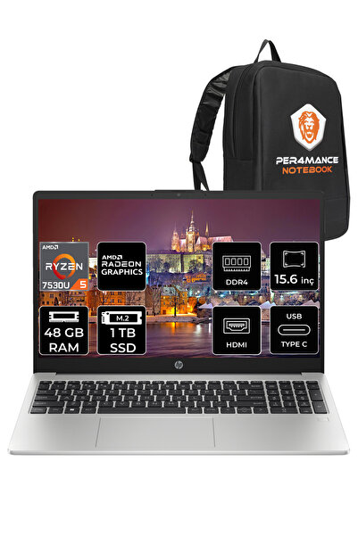 HP 255 G10 Ryzen 5 7530U 48GB RAM 1TB SSD 15.6'' FHD FDOS 8A547EA & PER4 ÇANTA