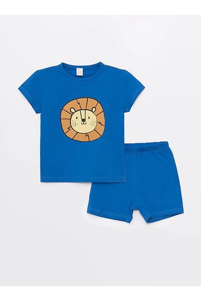 LC Waikiki GSM storE LCW ECO For Baby Boy - Crew Neck Short Sleeve Printed Shorts Pajamas Set